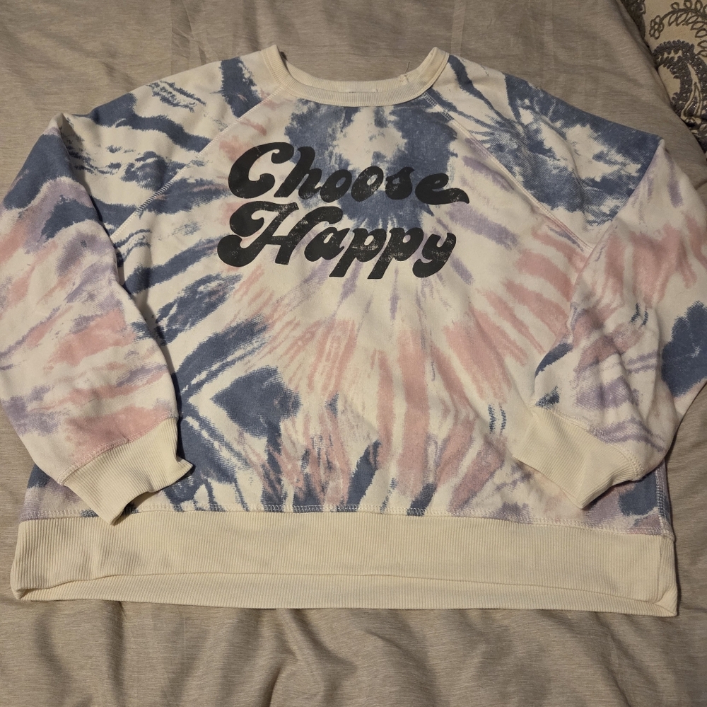 🎈2/$15 Tie-Dye 'Choose Happy' Sweatshirt